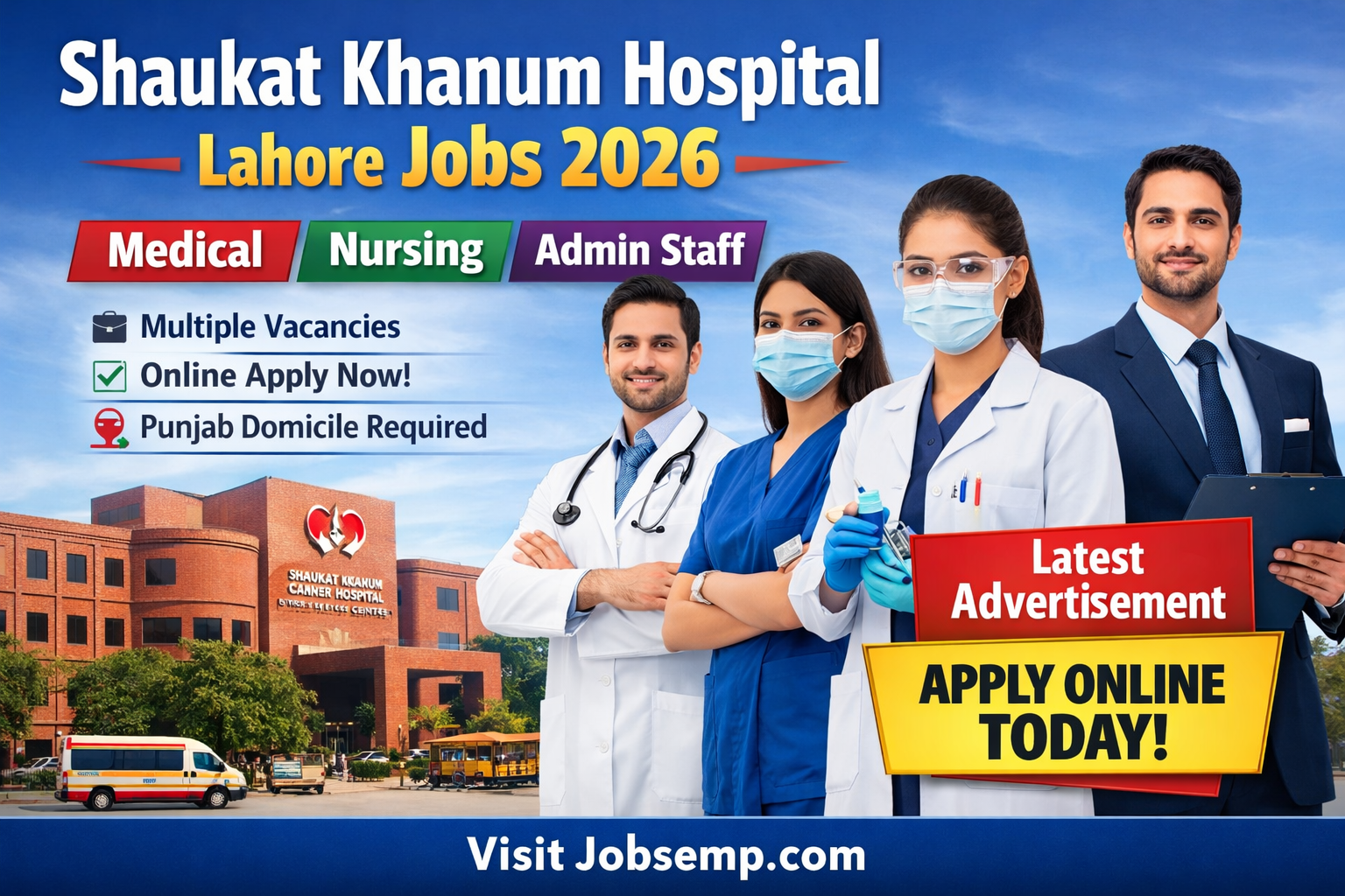Shaukat Khanum Hospital Lahore Jobs 2026 – Latest Advertisement | Online Apply