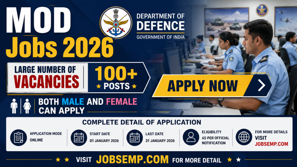 MOD Jobs 2026 | Ministry of Defence Online Apply | Latest Advertisement